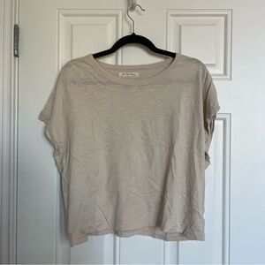 We The Free Light Beige Short Sleeve Tee